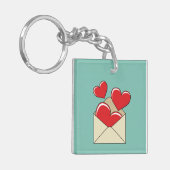 Een liefdesbrief sleutelhanger (Voorkant Links)