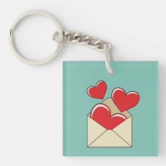 Een liefdesbrief sleutelhanger (Voorkant)