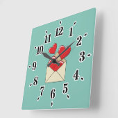 Een liefdesbrief vierkante klok (Hoek)