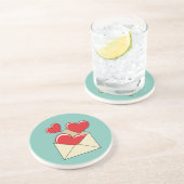 Een liefdesbrief zandsteen onderzetter (Zijkant)