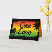 Eén liefdeseenheid en respect voor alle Jamaicaans Kaart (Gele Bloem)