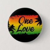 Eén liefdeseenheid en respect voor iedereen Rasta Ronde Button 5,7 Cm (Voorkant)