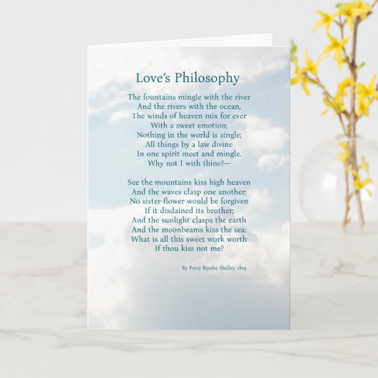 Een liefdesgedicht kaart (Gele Bloem)