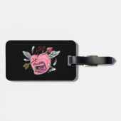 Een liefdeshart met lippen en vleugels die worden  bagagelabel (Achterkant horizontaal)