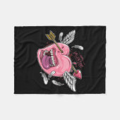 Een liefdeshart met lippen en vleugels die worden fleece deken (Voorkant (Horizontaal))