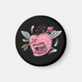 Een liefdeshart met lippen en vleugels die worden magneet (Voorkant)