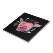 Een liefdeshart met lippen en vleugels die worden tegeltje (Zijkant)