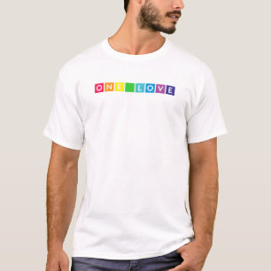 één liefdessymbool regenboogvlag lgbtq homo kleure t-shirt