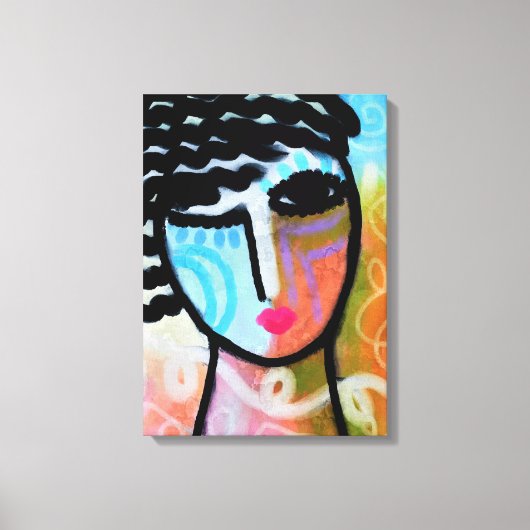 Een liefdevol Abstract digitaal portret van een vr Canvas Afdruk (Voorkant)