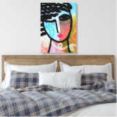 Een liefdevol Abstract digitaal portret van een vr Canvas Afdruk (Insitu (Slaapkamer))