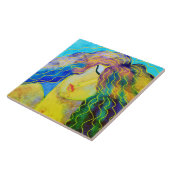 Een liefdevol Abstract digitaal portret van een vr Tegeltje (Zijkant)