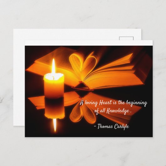 Een liefdevol hart is het begin van alle kennis. briefkaart (Voorkant / Achterkant)