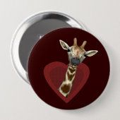 Een liefdevol hart voor Giraffes Ronde Button 4,0 Cm (Voorkant /achterkant)