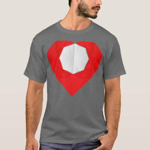 Een liefdevol origamihart met een bloem erin t-shirt