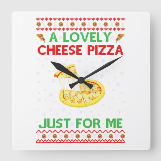 Een liefdevol Shirt van Pizza, alleen maar Funny K Vierkante Klok (Voorkant)