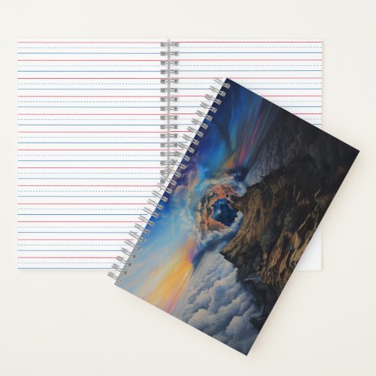 Een liefdevol stel dat op de rand van een Cliff Be Notitieboek (Binnen)