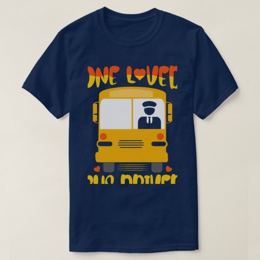 Een liefdevolle bus-chauffeur in de schoolbus t-shirt (Design voorkant)