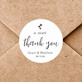 Een liefdevolle dank voor je minimalistische bruil ronde sticker