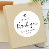 Een liefdevolle dank voor je minimalistische bruil ronde sticker