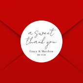 Een liefdevolle dank voor je minimalistische bruil ronde sticker