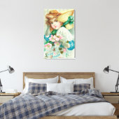 Een liefdevolle dij met Bonnet Canvas Afdruk (Insitu (Slaapkamer))