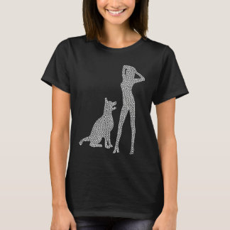Een liefdevolle hond en een vrouw t-shirt