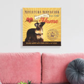 Een liefdevolle miniatuur Schnauzer maakt ons huis Canvas Afdruk (Insitu (Woonkamer))