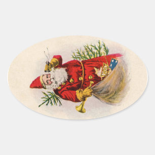 Een liefhebbende groet van de Kerstman Ovale Sticker