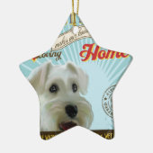 Een liefhebbende mini Schnauzer maakt ons huis thu Keramisch Ornament (Links)