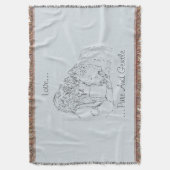 Een liefhebbende tekening van een meisje dat een k deken (Voorkant Verticaal)