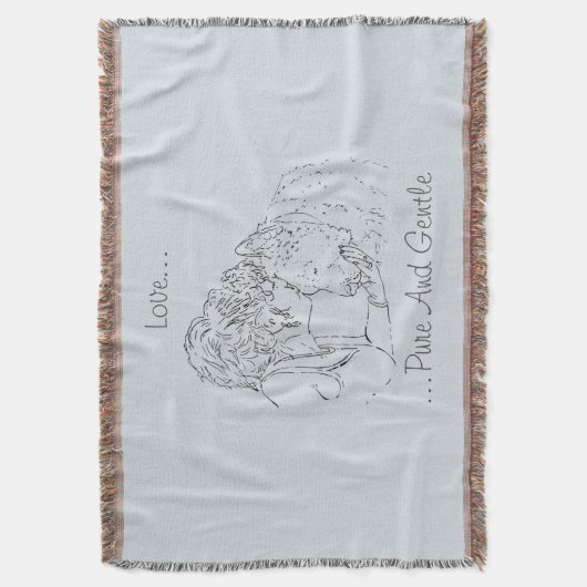 Een liefhebbende tekening van een meisje dat een k deken (Voorkant Verticaal)