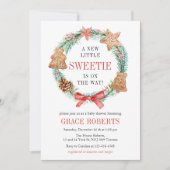 Een liefje is op weg Cookie Christmas Baby shower Kaart (Voorkant)