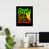 Eén liefje, laten we samenkomen en ons goed voelen poster (Thuiskantoor)