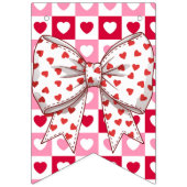 Een liefje, roze en rood hart vlaggetjes (Eerste vlag)