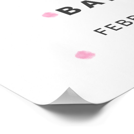 Een Liefje Valentijns Baby shower Welkom Poster (Hoek)