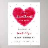 Een Liefje Valentijns Baby shower Welkom Poster (Voorkant)