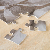 Een lieflijk zittende giraffe zwangerschapsaankond legpuzzel (Zijkant)