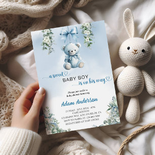 Een lieve baby is onderweg – Beer Baby shower Kaart