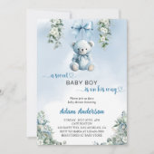 Een lieve baby is onderweg – Beer Baby shower Kaart (Voorkant)