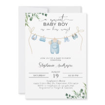 Een lieve baby jongen is onderweg Laundry Blue