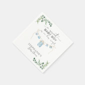 Een lieve baby jongen is onderweg Laundry Blue Servet (Hoek)