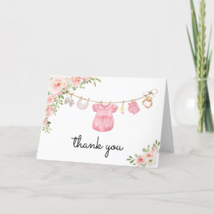 Een lieve baby meisje baby kleding bedankkaart