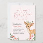 Een lieve baby meisje bloemenherten Baby shower Kaart (Voorkant)