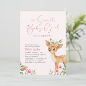 Een lieve baby meisje bloemenherten Baby shower Kaart (Staand voorkant)