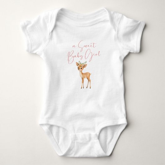 Een lieve baby meisje Woodland Deer Romper (Voorkant)