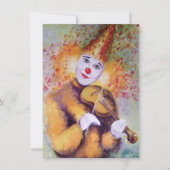Een lieve clown die viool speelt kaart (Voorkant)