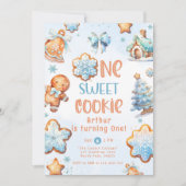 Een lieve Cookie Boy Kerstmis 1e verjaardag Kaart (Voorkant)