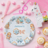 Een lieve Cookie Boy Kerstmis 1e verjaardag Papieren Bordje (Feest)