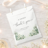 Een lieve dank | groen eucalyptus bruiloft bedankzakje (Geknipt)