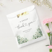 Een lieve dank | groen eucalyptus bruiloft bedankzakje (Gezegeld)